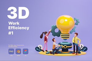 3D Work Efficiency Illustration - 1