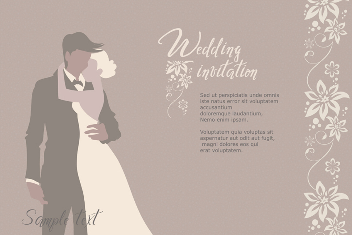 Wedding Invitation Vector Template, an Invitation Template by Elena Naumchenkova (Photo 2 of 3)