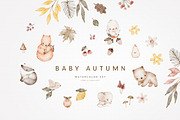 BABY AUTUMN watercolor set, a Seasonal Illustration by erasovas (Thumbnail 1 of 12)