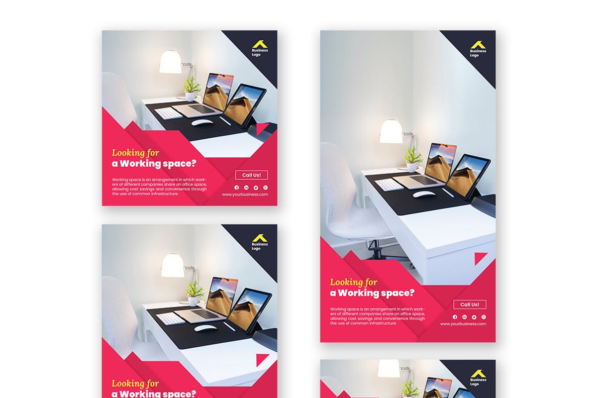 Working Space Social Media Pack, a Social Media Template by FDR Studio (Photo 2 of 2)