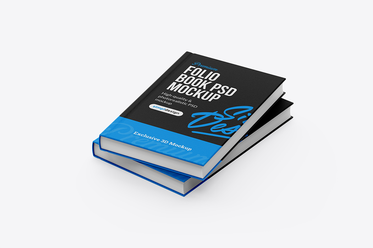 Folio Hardcover Book Mockup, a Books & Magazine Mockup by SimplDesign (Photo 13 of 13)