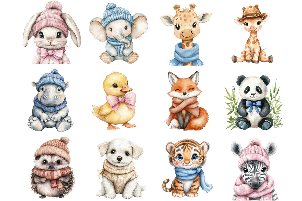 Watercolor Baby Animals Clipart, an Illustration by Design Market (Photo 2 of 5)
