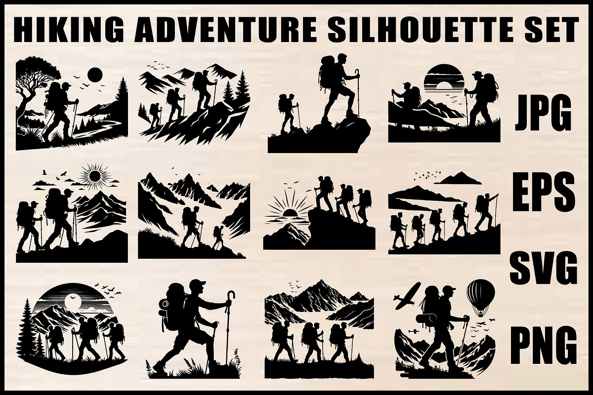 Hiking Adventure Scene Bundle, an Object Graphic by Designer_Momina (Photo 1 of 13)