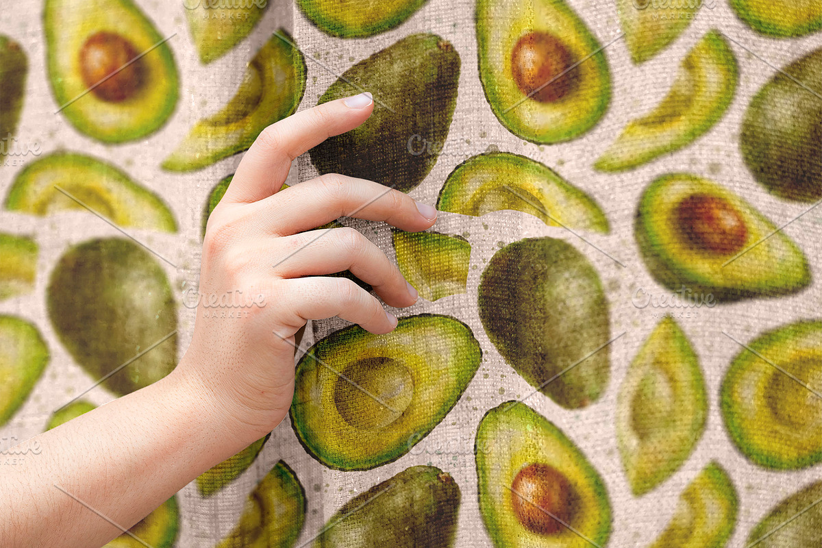 Avocado Watercolor Collection., a Decorative Illustration by VetaDesign (Photo 7 of 8)