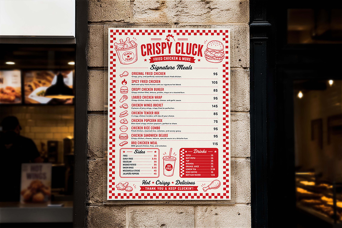 Fast Food Restaurant Wall Mockup, an Advertising Mockup by Pitchlook.Studio (Photo 3 of 3)