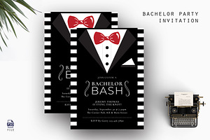 Bachelor Party Invitation, an Invitation Template by AQR Studio