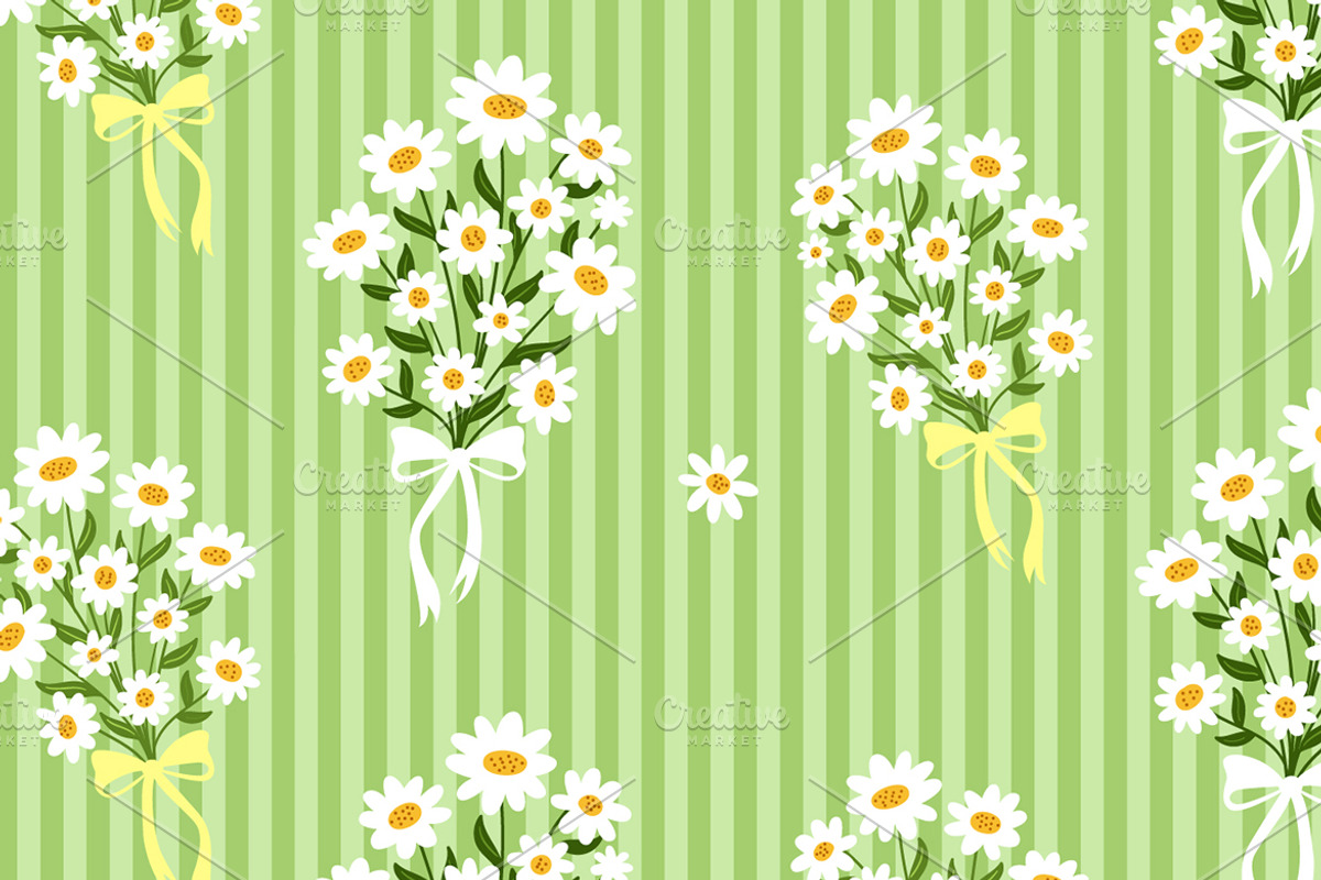 Charming Daisy Stripe Pattern, a Pattern Graphic by MISS CHATZ (Photo 3 of 3)