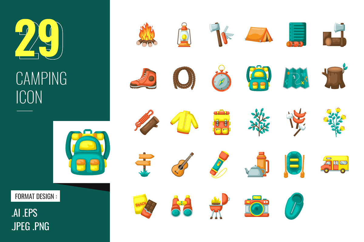 Camping Icon Design, a Solid Icon by shin_std