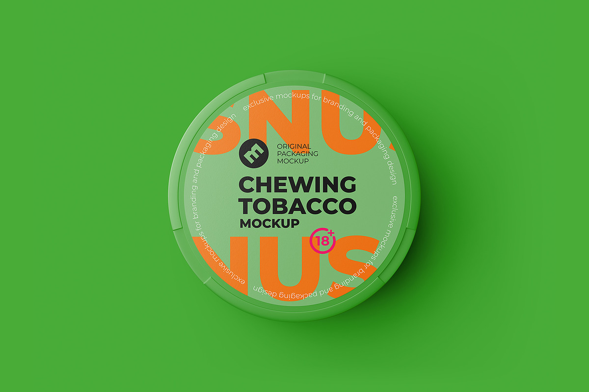 Chewing Tobacco Can Mockup. Top view, a Packaging Mockup by easymock 2 (Photo 9 of 10)