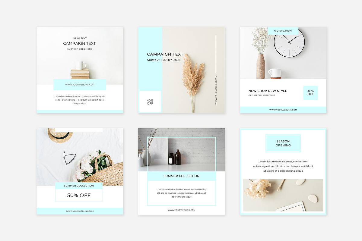 Light CANVA Instagram Pack, a Social Media Template by Swiss_cube (Photo 2 of 8)