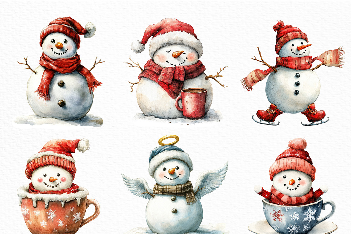 Christmas Cute Snowman Sublimation, an Illustration by Craft Nest (Photo 3 of 6)