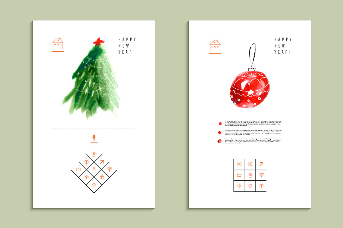 Happy New Year creative design, a Decorative Illustration by Lera Efremova (Photo 2 of 3)