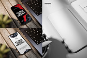 iPhone Mockup on Wooden Desk, a Device Mockup by Jiwstudio (Thumbnail 5 of 9)
