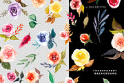 Bright Roses Watercolor Elements, an Illustration by Mia Digital (Thumbnail 2 of 4)