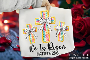 He is risen Christian Easter PNG, an Illustration by Canvas Craft
