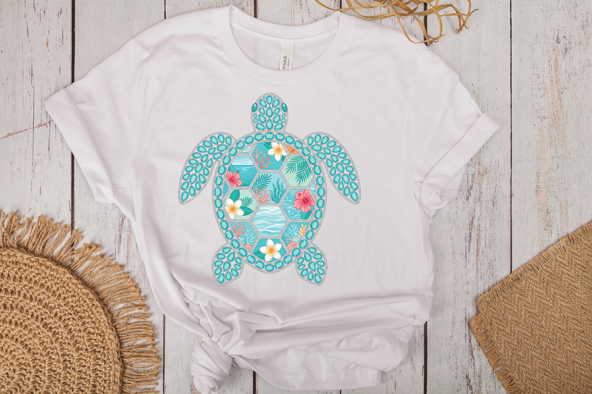 Rhinestone Sea Turtle Summer Beach, an Object Graphic by CraftArtStudio