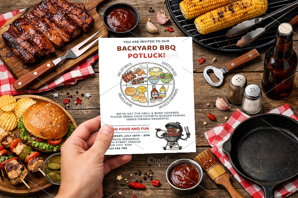 BBQ Invitation Template, an Invitation Template by Cyrah's Collection (Photo 3 of 5)