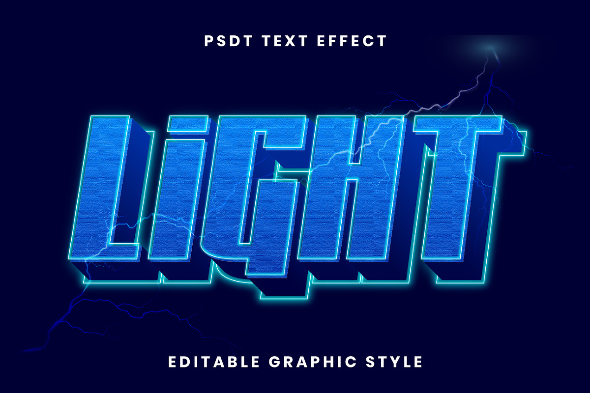 Electric Glow 3D Text Effect