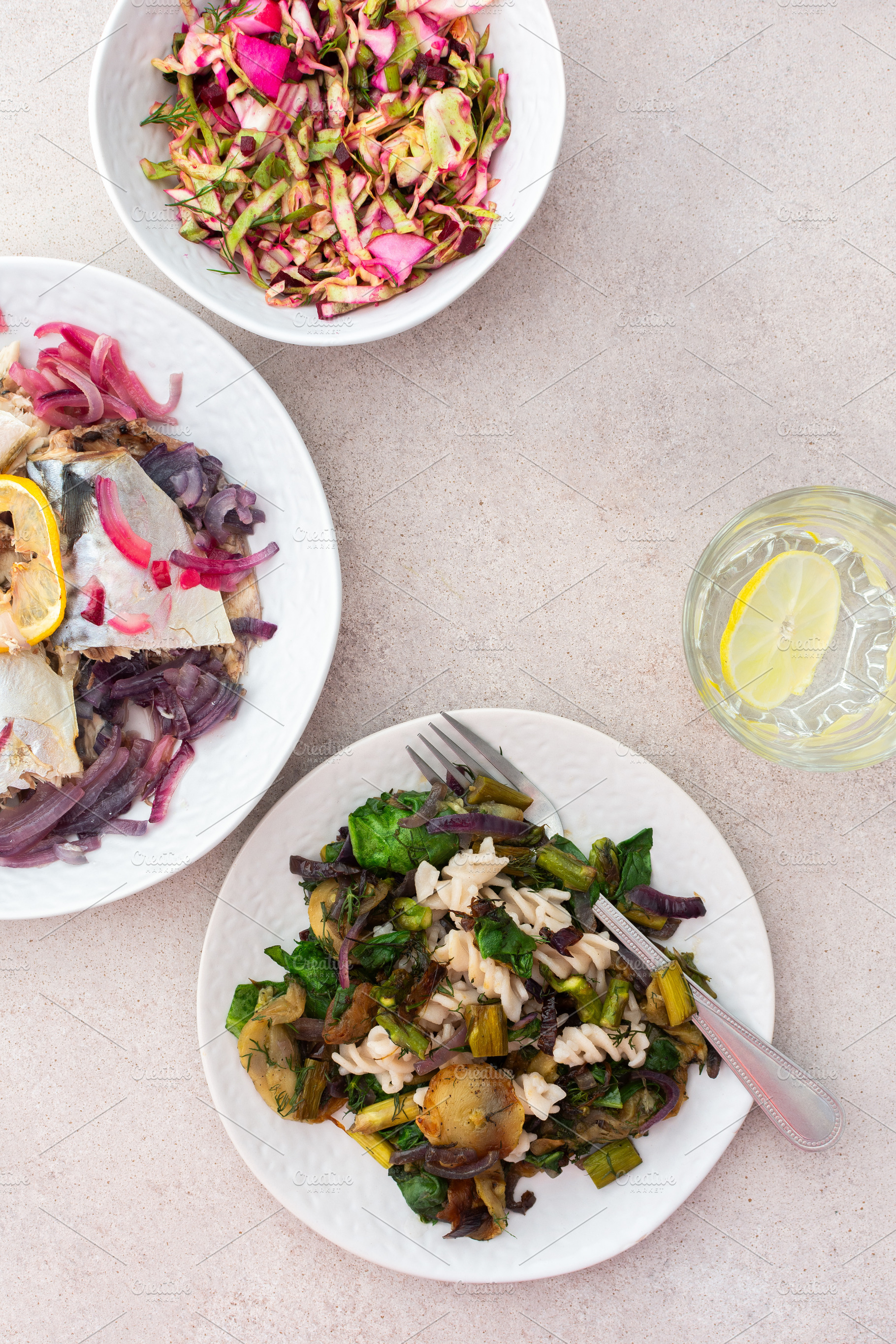 Pasta with baked vegetables, a Food & Drink Photo by Pundateam