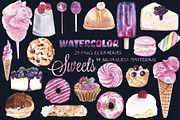 Sweets & desserts clipart & patterns, a Food Illustration by Visual Animal (Thumbnail 1 of 21)