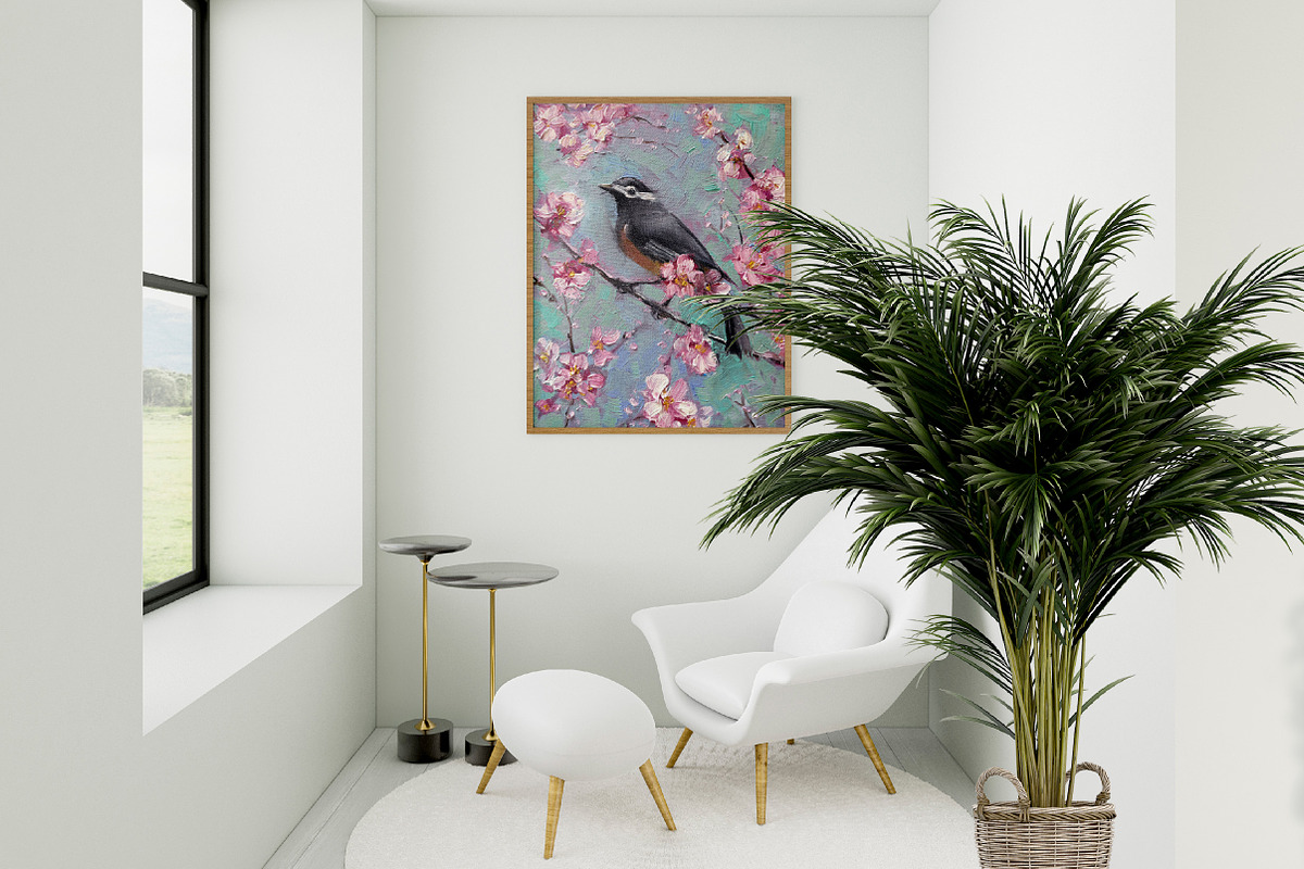 Birds welcome Spring - oil painting, an Animal Illustration by Lana Sham (Photo 10 of 13)