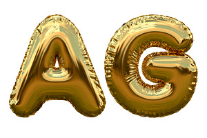 Gold Foil Balloon Alphabet