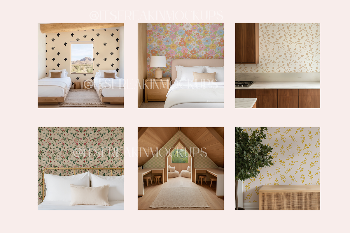 Smart Object Wallpaper Mockup Bundle, a Household Mockup by ItsFreakinMockups (Photo 3 of 7)