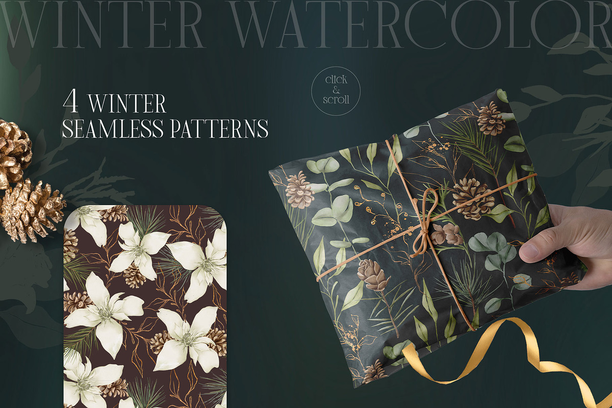 WINTER FLORALS watercolor set, a Decorative Illustration by Yuliia Lashevska (Photo 7 of 10)