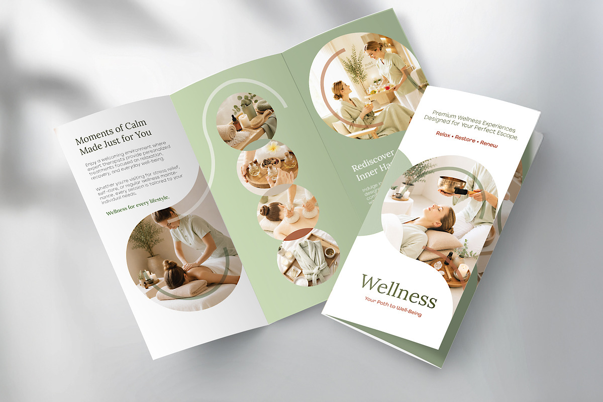 Wellness Trifold Brochure Template, a Brochure Template by WheelieMonkey (Photo 1 of 3)