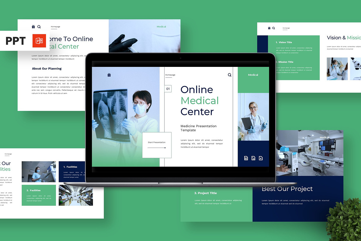 Online Medical Center - Medical PPT, a Presentation Template by Deepslide Studio (Photo 1 of 6)