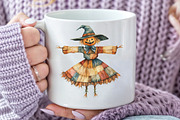 Halloween Scarecrow Girl Clipart, an Illustration by CraftArtStudio (Thumbnail 5 of 6)
