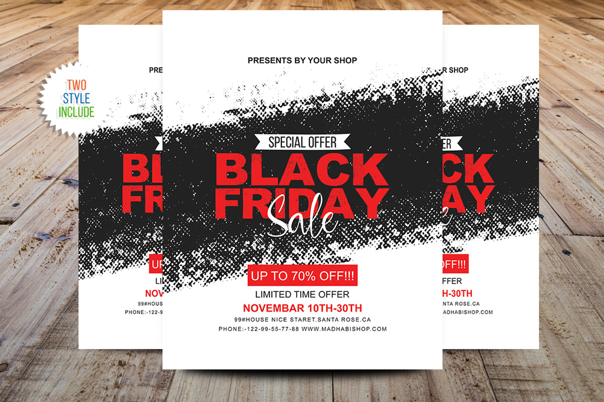 Vintage Black Friday Sale Flyer, a Flyer Template by Madhabi Studio (Photo 2 of 6)