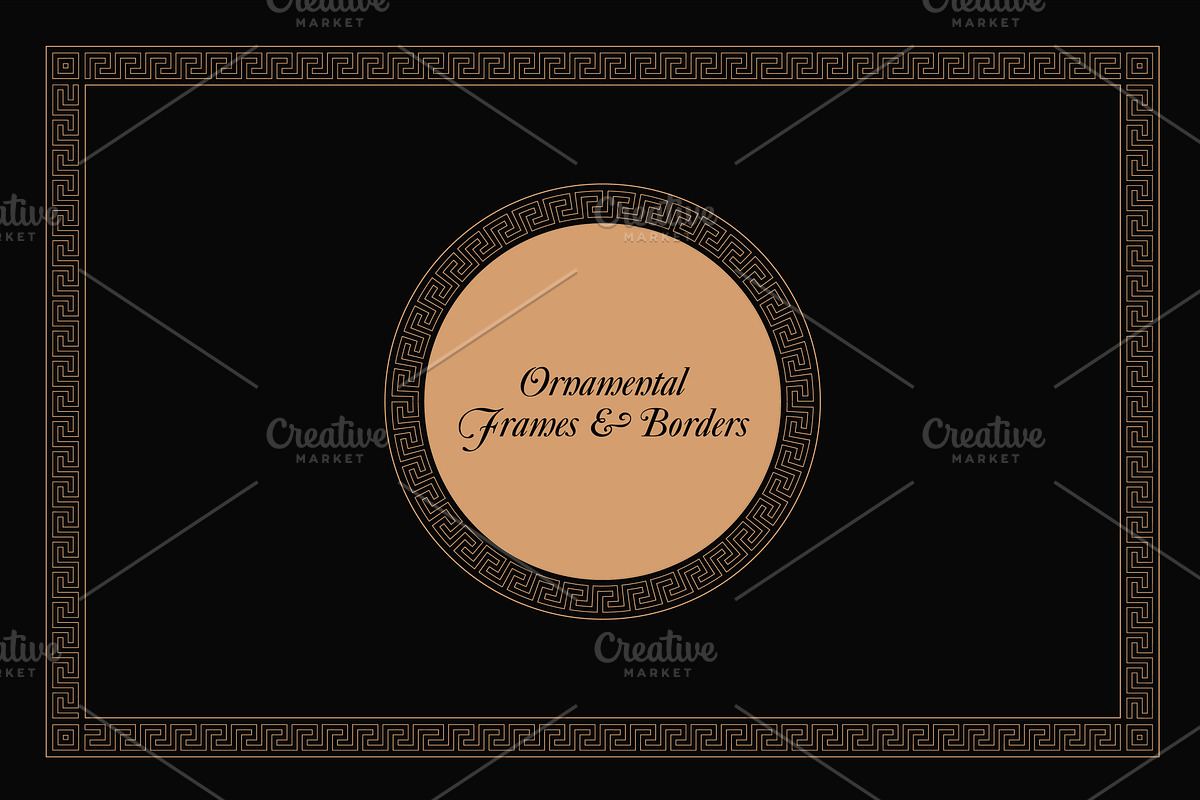 Ornamental Vector Frames & Borders, a Pattern Graphic by Newage Designs by Bora (Photo 1 of 8)