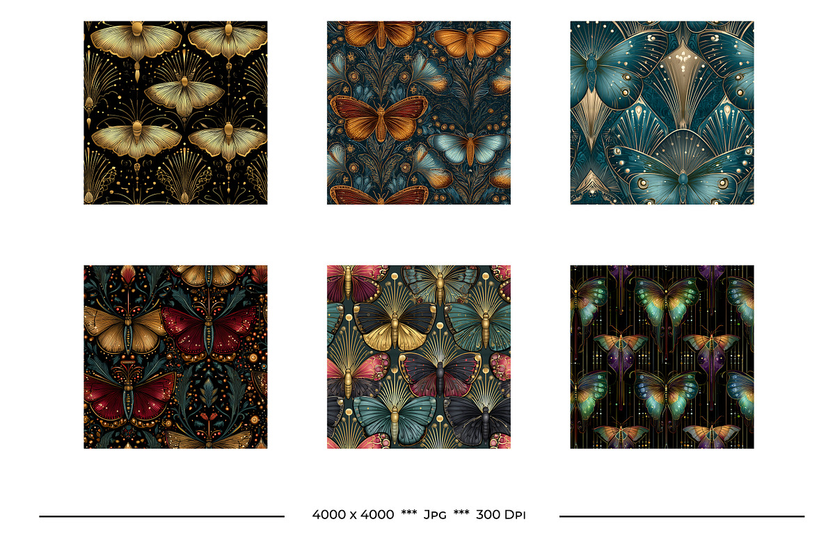 Butterfly Retro Art Style Patterns, a Pattern Graphic by karenfoleyphoto (Photo 3 of 16)
