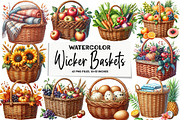 Wicker Baskets Clipart, an Illustration by DreamArtGraphic (Thumbnail 1 of 5)