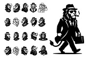 Lion Boss Silhouette Collection, an Object Graphic by nandinigraphics (Thumbnail 1 of 3)