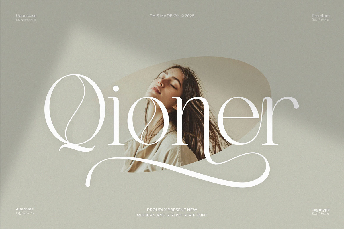 Qioner || Modern Minimalist Serif, a Serif Font by Ermedia Studio (Photo 1 of 10)