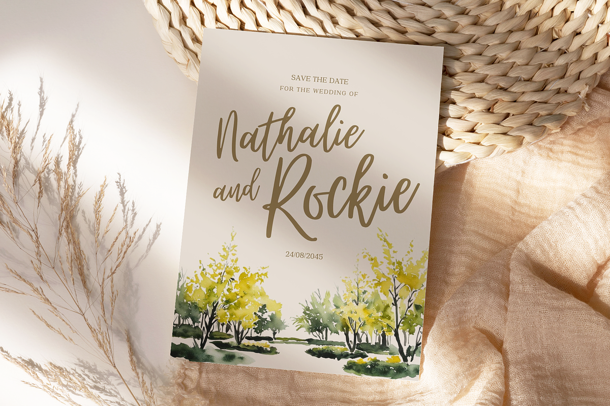 Rustic Landscape Wedding Invitation, an Invitation Template by kin9candra (Photo 2 of 8)