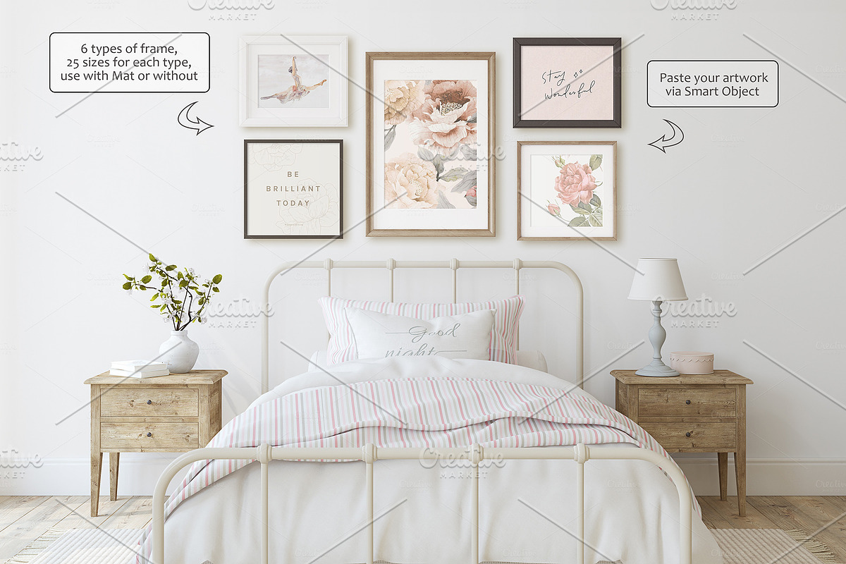 MODERN FARMHOUSE NURSERY mockups, a Poster Template by MyHomeMockups (Photo 6 of 12)