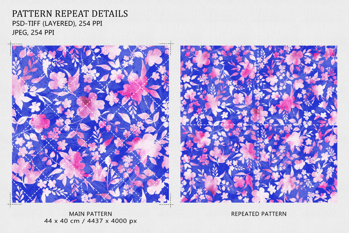 Pink Watercolor Floral Seamless, a Pattern Graphic by Gullenda (Photo 2 of 6)