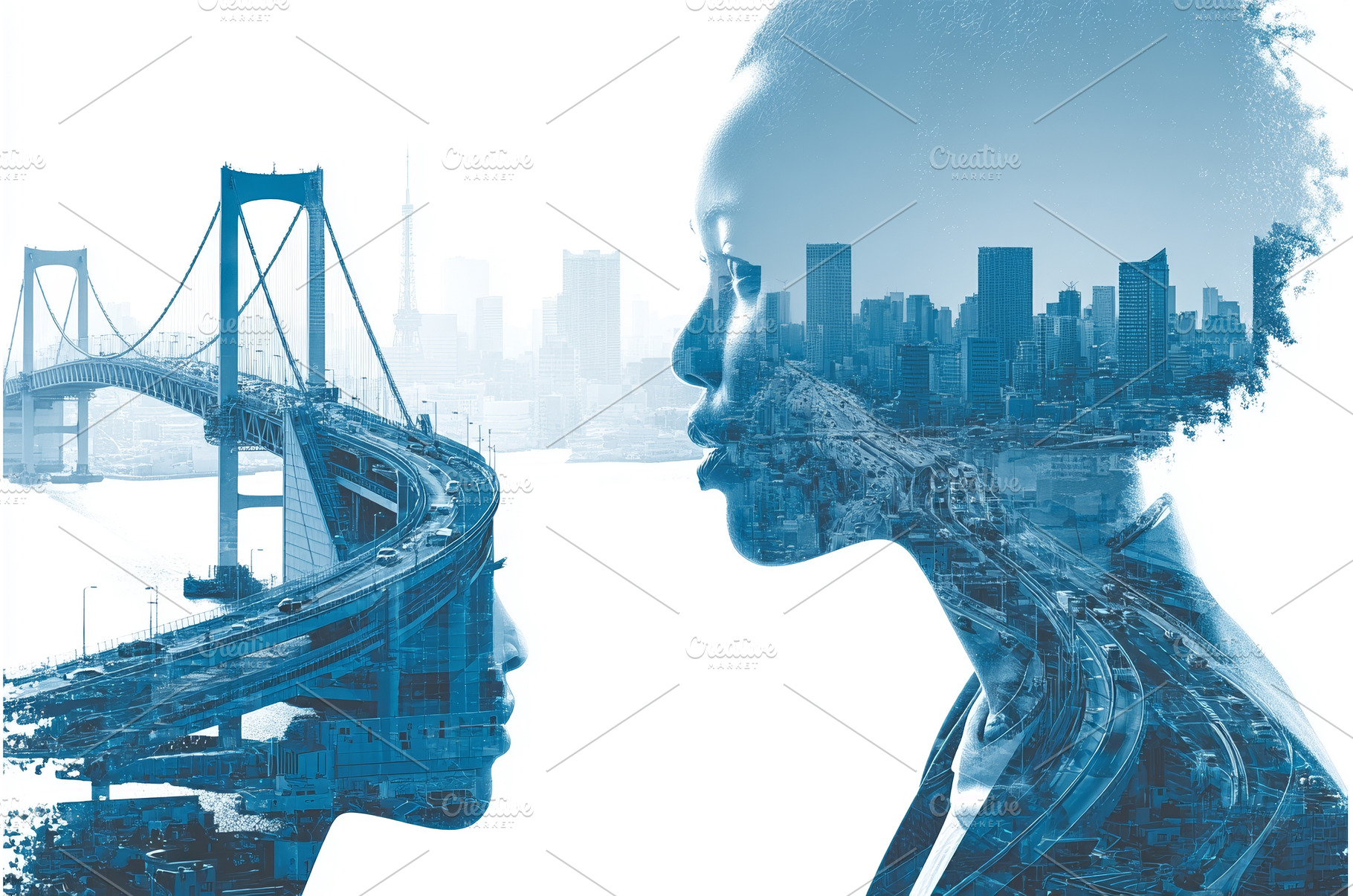 A double exposure featuring two, a Business Photo by ZinetroN