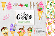 Ice Cream Watercolor Constructor, an Object Graphic by svetlanaARTdreams (Thumbnail 1 of 9)
