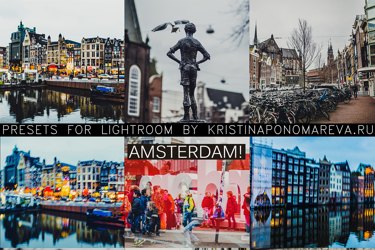 AMSTERDAM- 9 Lightroom Presets, an Action Add-On by Graphics, Presets, Photos (Photo 1 of 8)