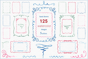 Watercolor Frames Borders Swirls