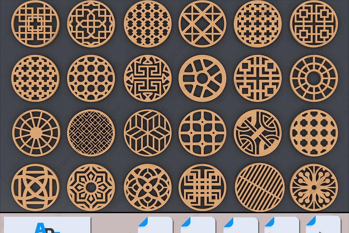 Coasters and Box Set Wood Patterns, a Pattern Graphic by AtacanDigital