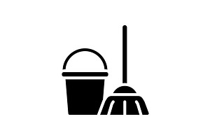 Sanitation services black glyph icon, an Icon by IMG Visuals