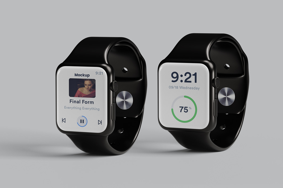 SmartWatch UI/UX Mockup, a Wearable Device Mockup by bimockup