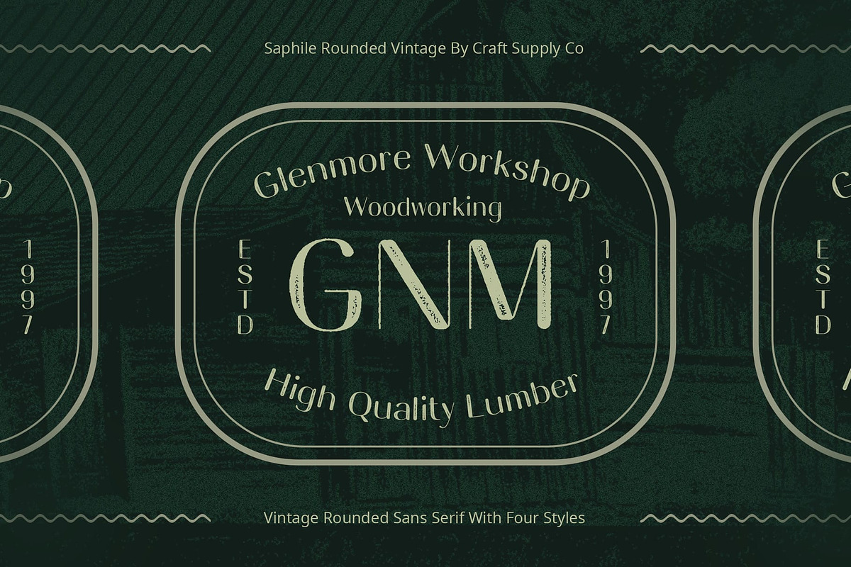 Saphile Rounded Vintage, a Sans Serif Font by Craft Supply Co. (Photo 4 of 8)