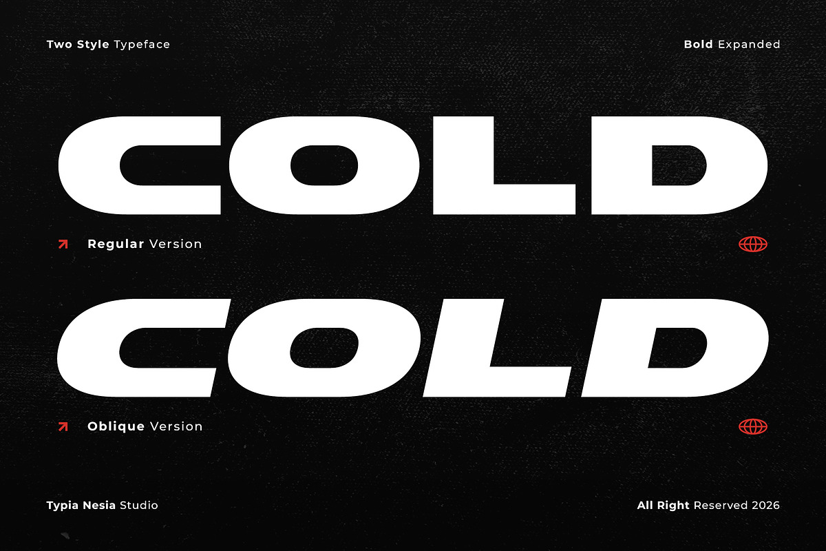 Cold Sign - Bold Expanded Sport Font, a Sans Serif Font by Typia Nesia (Photo 2 of 12)