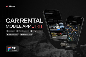 Car Rental Mobile App UI Kit, an UI Kit Template by Creative Perspective